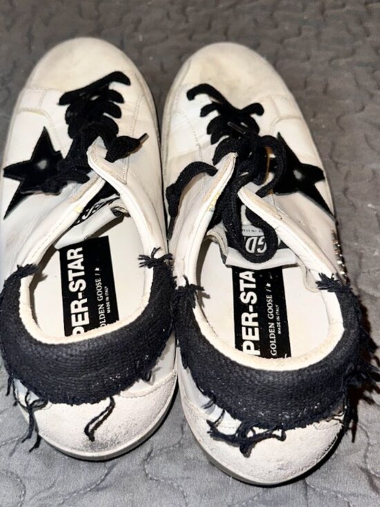  Super-Star Sneakers White Leather Black Suede Star Men\'s US10/EU43 main image 6